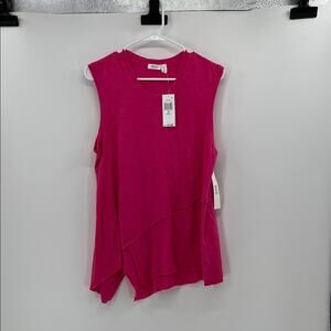 WILT Women's Jagged Hem Tank Top - Hot Pink - Medium - NWT